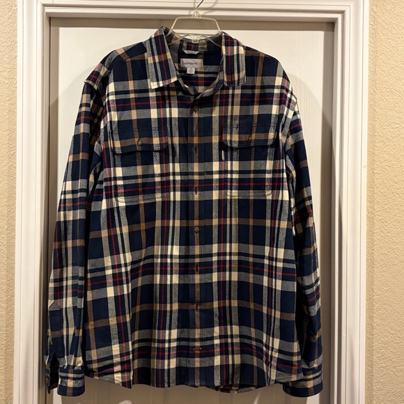Carhartt Navy plaid original fit XL tall New - Picture 3 of 4